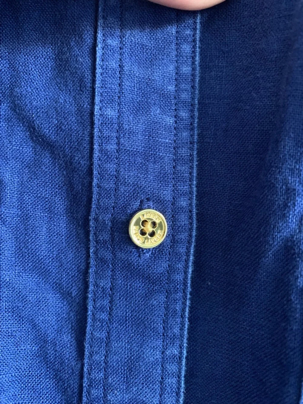 Lauren Ralph Lauren Deep Blue Casual Button-Down Shirt - Picture 5 of 12